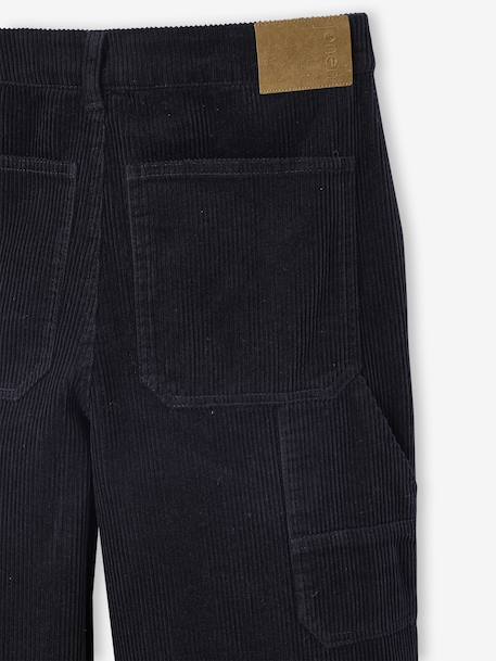 Pantalon battle garçon en velours anthracite+noisette - vertbaudet enfant 