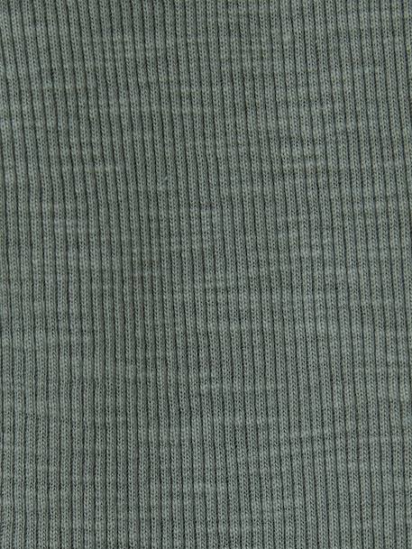 Baby legging in geribbelde tricot groen+roze (poederkleur) - vertbaudet enfant 