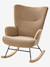 Fauteuil d'allaitement à bascule en tissu bouclette écru+moka - vertbaudet enfant 
