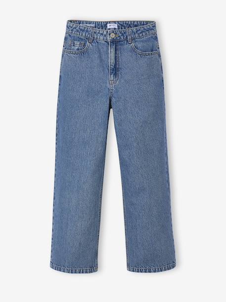 Jean droit fille bleu foncé+bleu moyen+denim gris - vertbaudet enfant 