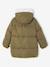 Lange donsjack met capuchon voor meisjes kaki+oudroze - vertbaudet enfant 