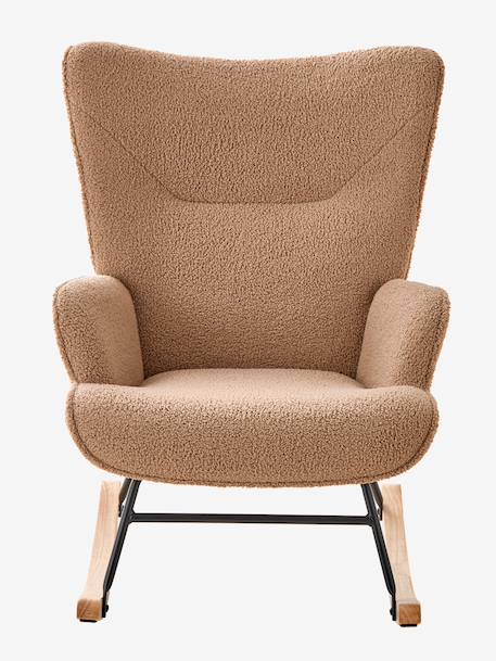 Borstvoedingsstoel met schommelzitting van bouclettestof ecru+mokka - vertbaudet enfant 