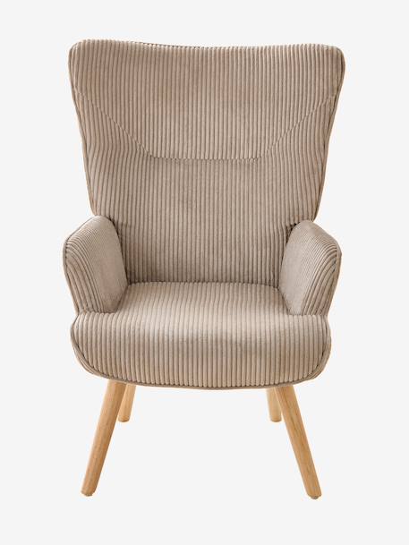 Fauteuil d'allaitement fixe en velours côtelé moka - vertbaudet enfant 