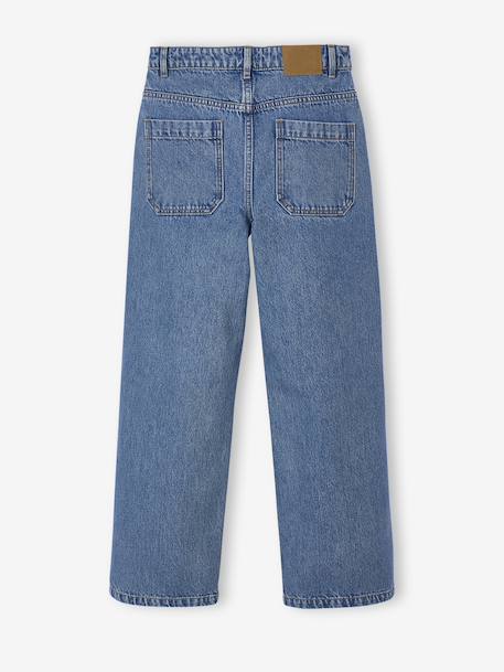 Jean droit fille bleu foncé+bleu moyen+denim gris - vertbaudet enfant 