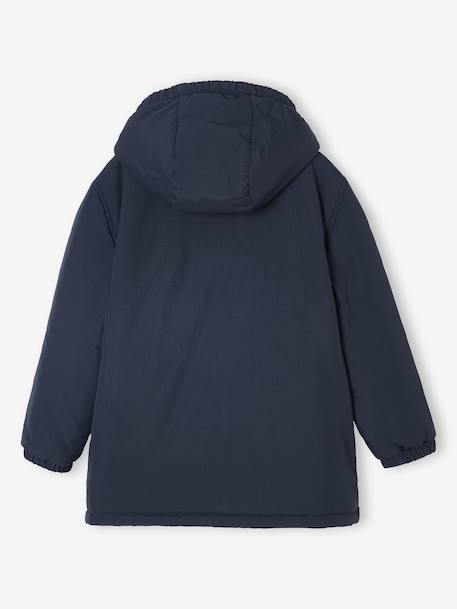 Parka garçon à capuche doublure sherpa kaki+noir - vertbaudet enfant 