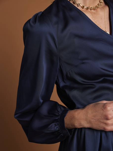 Robe cache coeur de grossesse marine+vert sapin - vertbaudet enfant 