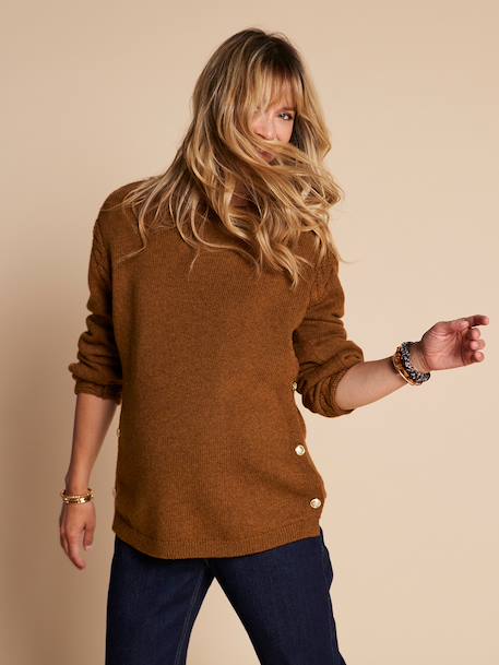 Pull fantaisie grossesse et allaitement olive - vertbaudet enfant 