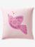 Parure housse de couette + taie d'oreiller enfant réversible BIRDY, avec coton recyclé rose poudré - vertbaudet enfant 