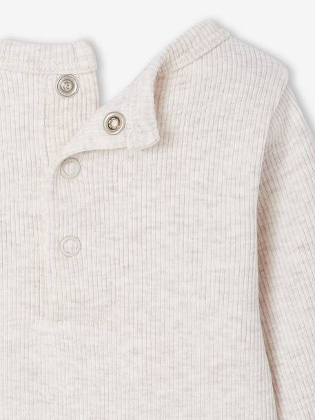 Set van 2 body's voor pasgeborenen met overhemdkraag en tuniekkraag gemêleerd beige - vertbaudet enfant 