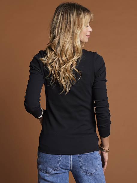 Set van 2 zwangerschaps t-shirts in ribstof ENVIE DE FRAISE zwart - vertbaudet enfant 