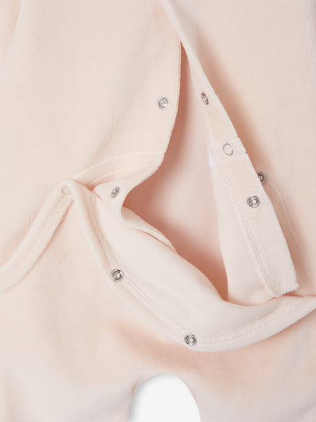 Lot de 2 pyjamas bébé fille en velours rose pâle - vertbaudet enfant 