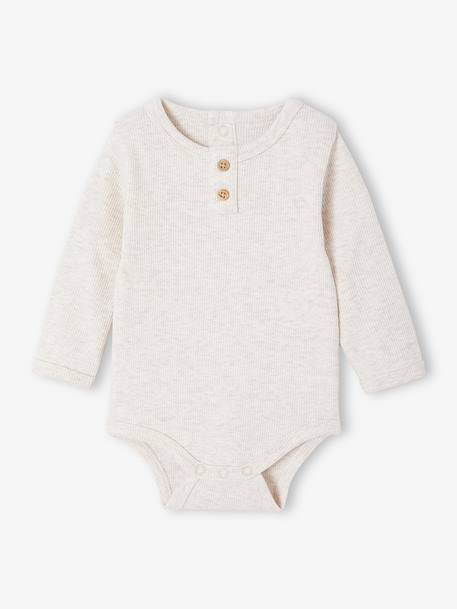 Set van 2 body's voor pasgeborenen met overhemdkraag en tuniekkraag gemêleerd beige - vertbaudet enfant 