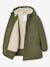 Parka garçon à capuche doublure sherpa kaki+noir - vertbaudet enfant 