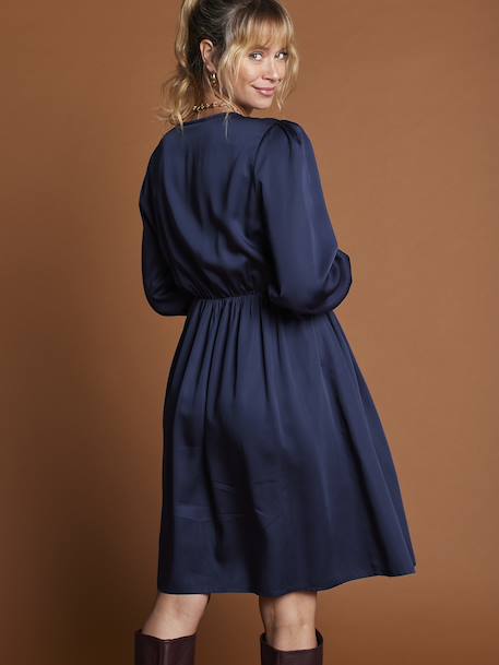 Robe Noël cache coeur de grossesse marine+vert sapin - vertbaudet enfant 