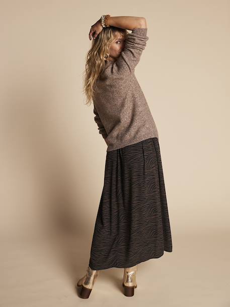 Zwangerschaps trui met raglanmouwen en vlecht ENVIE DE FRAISE beige - vertbaudet enfant 