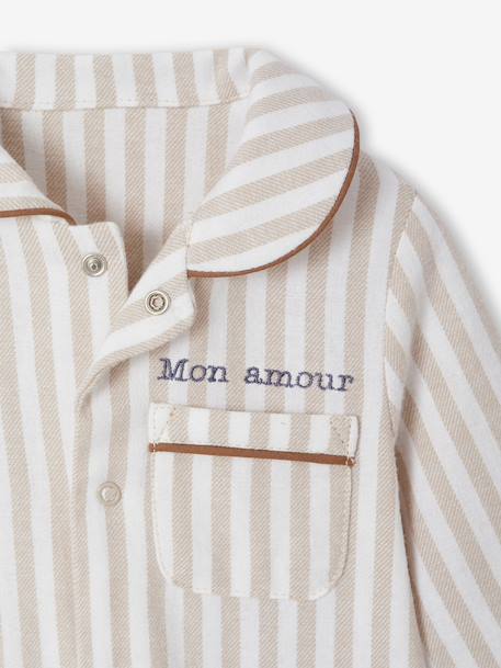 Babyslaappakje set in flanel + knuffels beige - vertbaudet enfant 