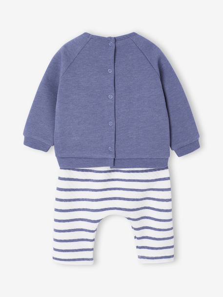 Set sweater en broek baby BEIGE CLAIR RAYE+gemêleerd blauw+lichtroze - vertbaudet enfant 
