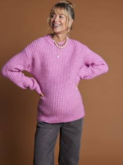 Vêtements de grossesse-Pull de grossesse en côtes perlées