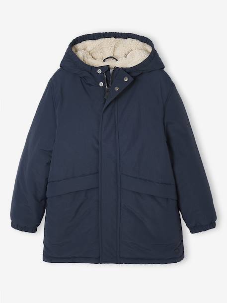 Garçon-Parka garçon à capuche doublure sherpa 