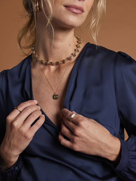 Robe cache coeur de grossesse marine+vert sapin - vertbaudet enfant 