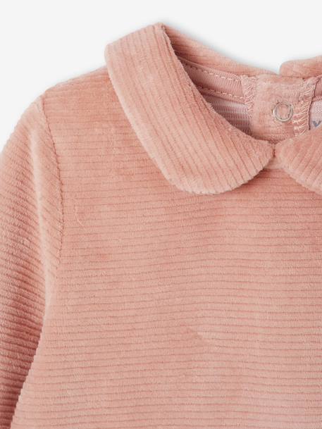 Lot de 2 pyjamas bébé fille en velours rose pâle - vertbaudet enfant 