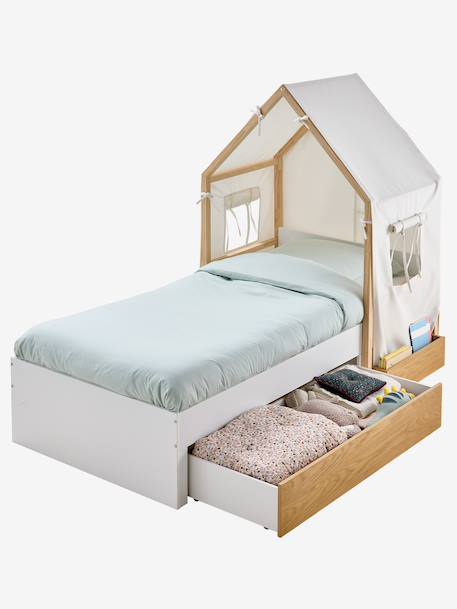 Lit enfant Cabane 90x190cm blanc - vertbaudet enfant 