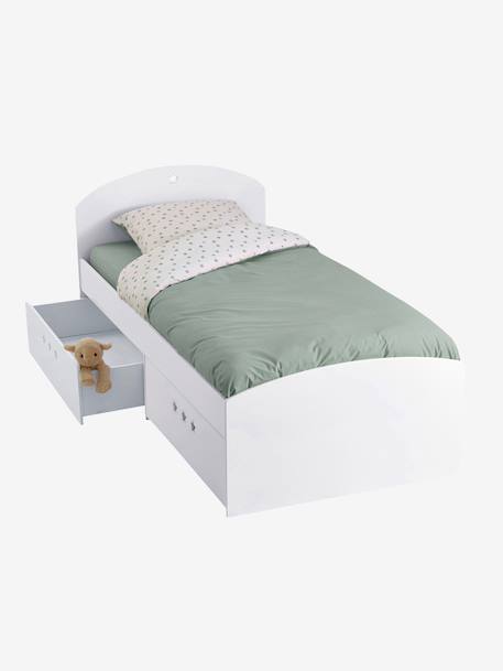 Lit fixe enfant avec tiroirs LIGNE SIRIUS blanc - vertbaudet enfant 