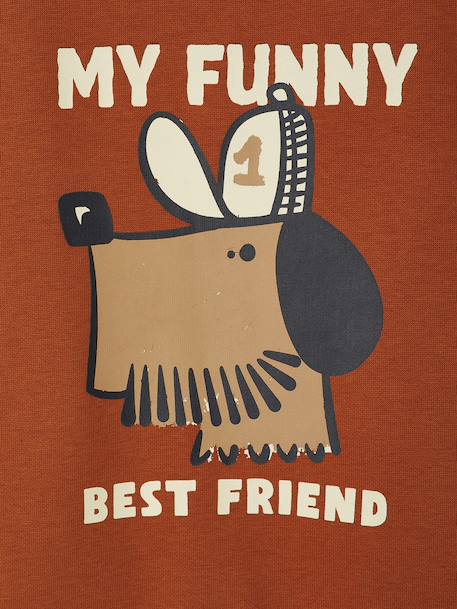 Sweat chien imprimé garçon rayé blanc+tomette - vertbaudet enfant 