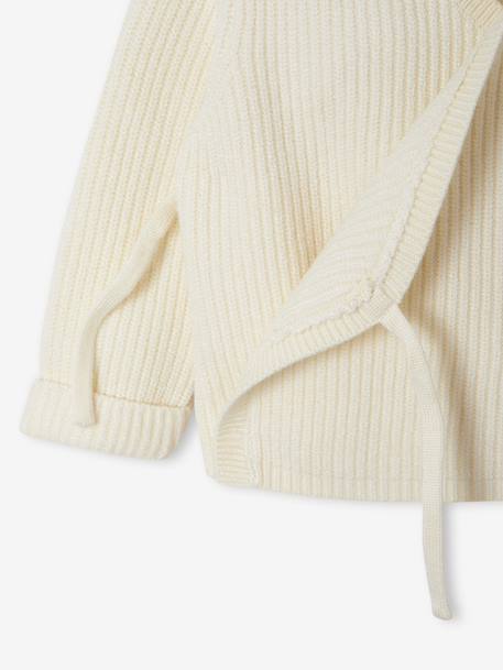 Babypakje 4-delige set in effen tricot vestje + broek + sloffen + body ecru - vertbaudet enfant 