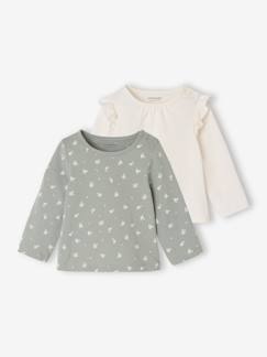 -Lot de 2 T-shirts bébé Basics manches longues