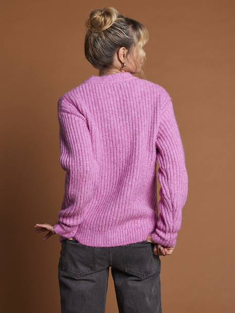 Pull de grossesse en côtes perlées framboise - vertbaudet enfant 