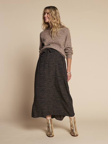 Zwangerschaps trui met raglanmouwen en vlecht ENVIE DE FRAISE beige - vertbaudet enfant 