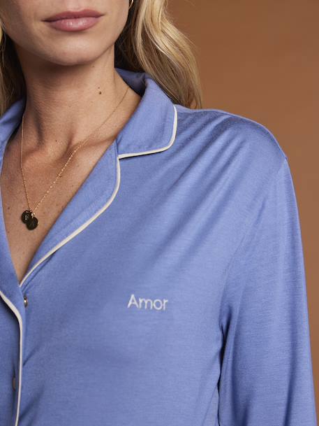 Pyjama grossesse et allaitement bleu glacier - vertbaudet enfant 