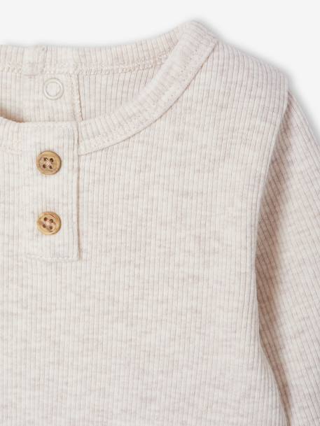 Set van 2 body's voor pasgeborenen met overhemdkraag en tuniekkraag gemêleerd beige - vertbaudet enfant 