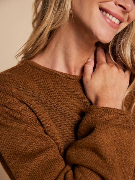 Fantasie sweater voor zwangerschap en borstvoeding ENVIE DE FRAISE olijf - vertbaudet enfant 