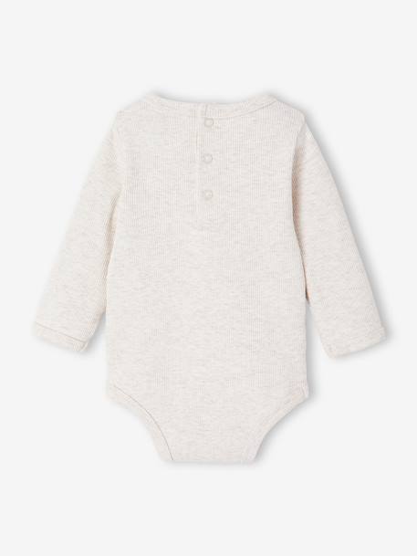 Set van 2 body's voor pasgeborenen met overhemdkraag en tuniekkraag gemêleerd beige - vertbaudet enfant 