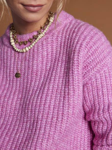 Pull de grossesse en côtes perlées framboise - vertbaudet enfant 