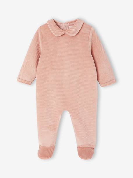Set van 2 babyslaappakjes in fluweel / velours lichtroze - vertbaudet enfant 