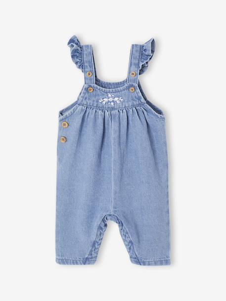 Ensemble 2 pièces naissance salopette en denim + body stone - vertbaudet enfant 