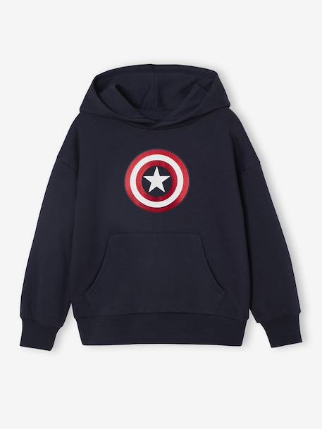 Sweat-shirt Marvel Avengers Captain America à capuche marine - vertbaudet enfant 