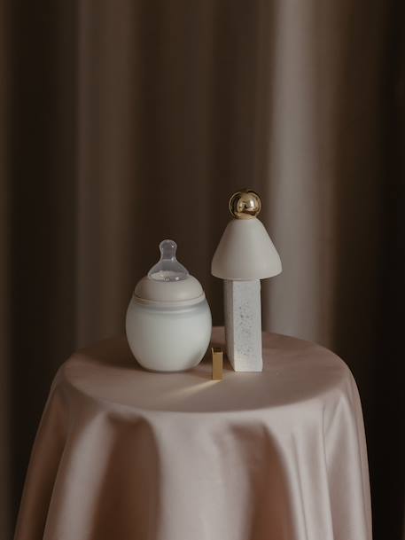 BibRond-fles 150 ml ELHEE beige+saliegroen - vertbaudet enfant 