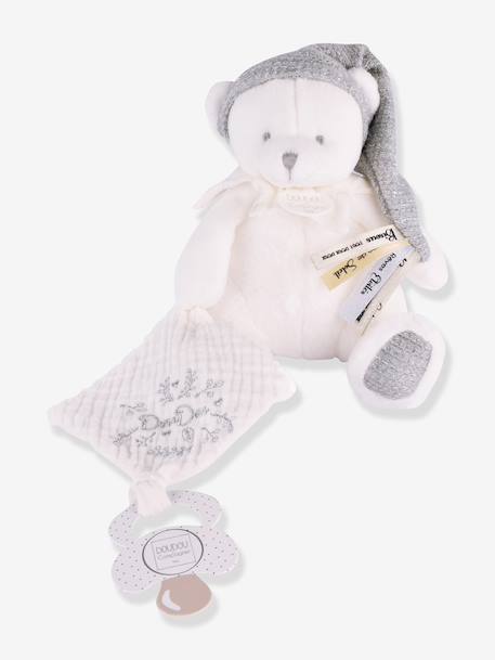 Doudou 25 ans - OURS ARGENT - Pantin attache-sucette argent - vertbaudet enfant 
