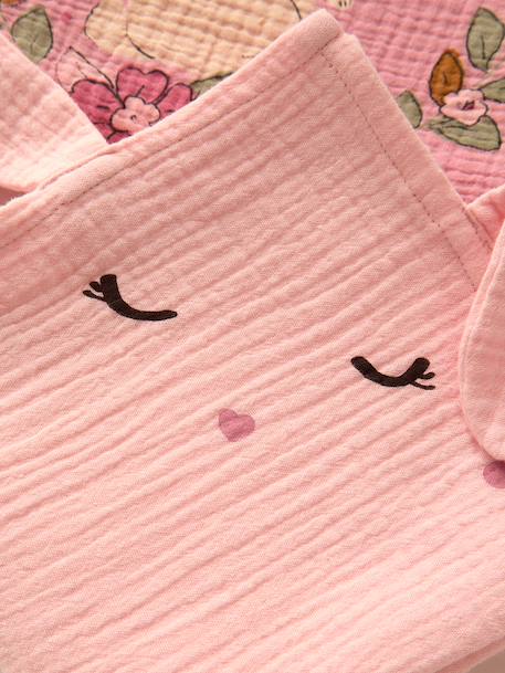 Set van 3 luiers in katoenen gaas LAPIN ENCHANTÉ veel roze - vertbaudet enfant 