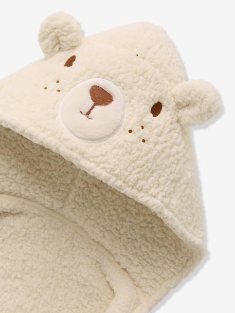 Plaid met mouwen en capuchon Beer ecru - vertbaudet enfant 