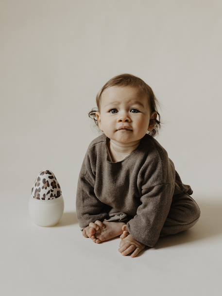 BibRond-fles 240 ml ELHEE bruin, bedrukt+roze, bedrukt+wit, bedrukt - vertbaudet enfant 