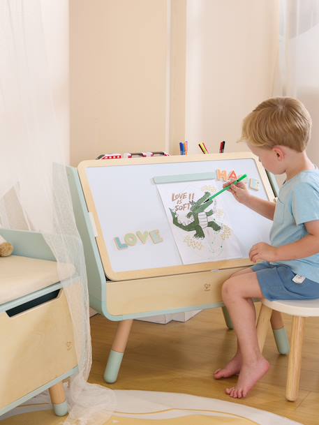 Tableau bibliothèque 2 en 1 enfant bleu - vertbaudet enfant 