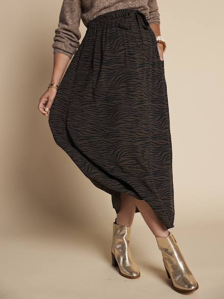 Jupe longue de grossesse motif zébré chocolat - vertbaudet enfant 