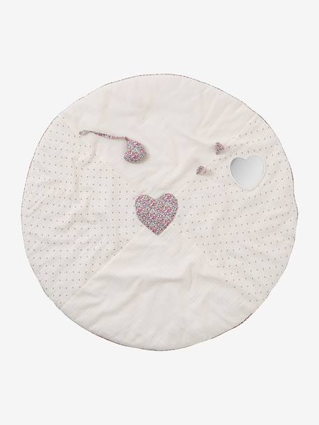 Tapis d'éveil en gaze de coton détails en tissu Liberty rose pâle - vertbaudet enfant 