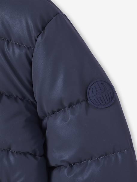 Doudoune à capuche doublée polaire garçon effet réfléchissant Gris+marine - vertbaudet enfant 
