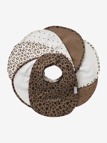 Semainier de bavoirs Léopard personnalisable beige - vertbaudet enfant 